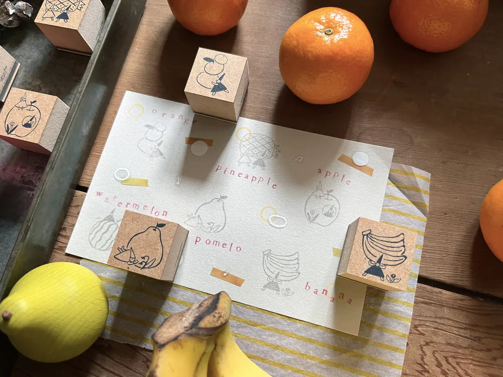 avocadomori Wooden Stamp Set - Nisse's Dopamine / Fruit