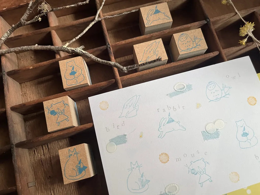 avocadomori Wooden Stamp Set - Nisse's Dopamine / Animals