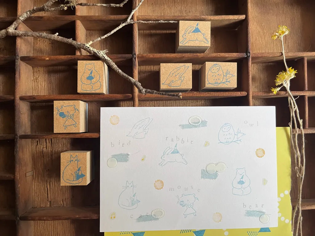 avocadomori Wooden Stamp Set - Nisse's Dopamine / Animals