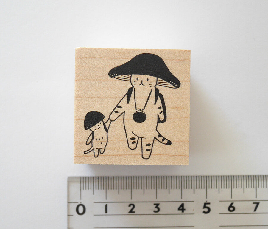 4legs Mushroom Cat Rubber Stamp - Hold My Hand