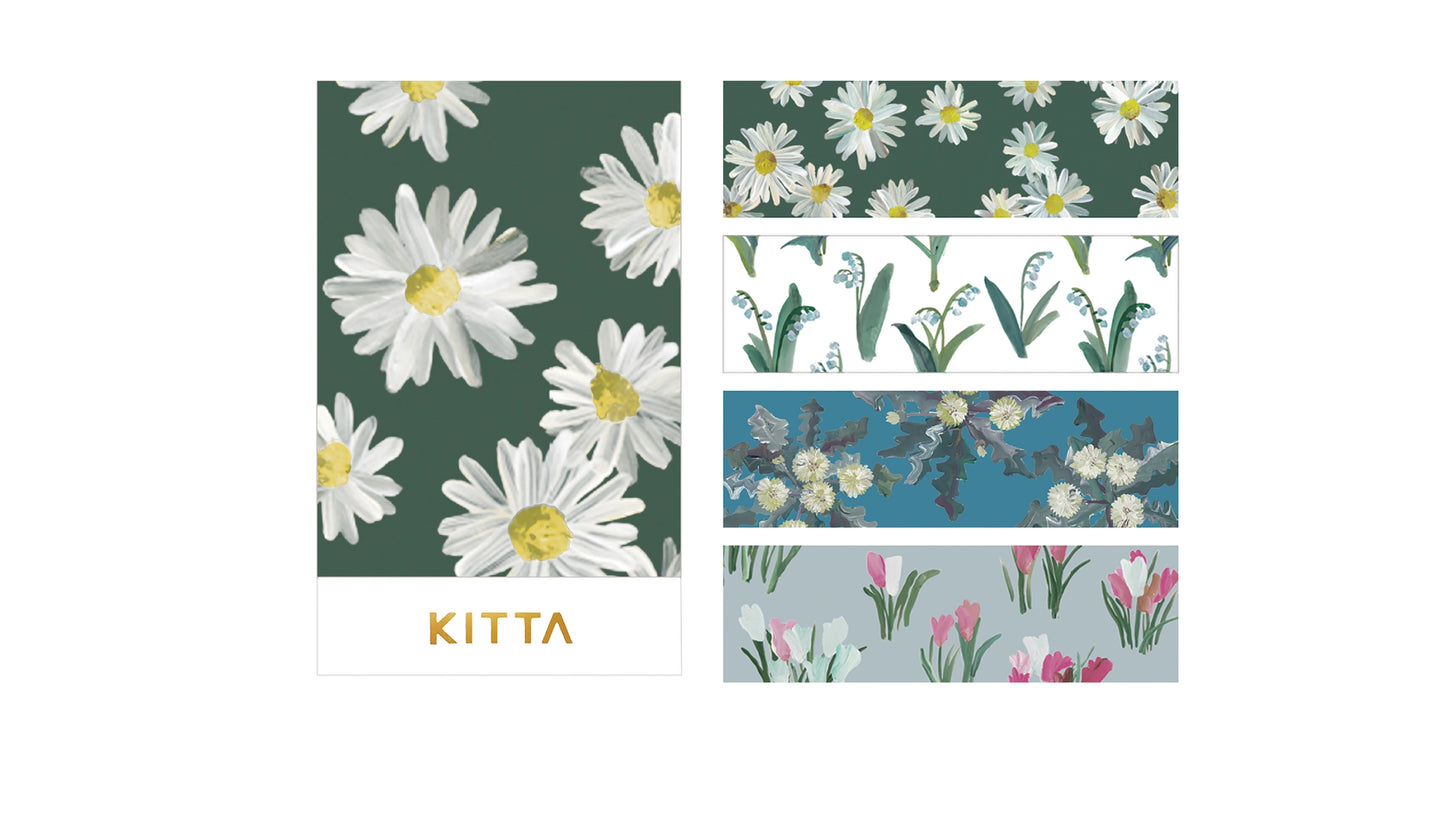 King Jim Kitta Portable Washi Tape - Flower 9