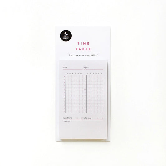 Suatelier Time Table Sticky Memo