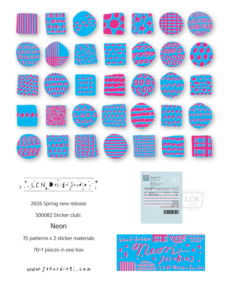 LCN Design Studio Sticker Club Mini Sticker Box - Neon