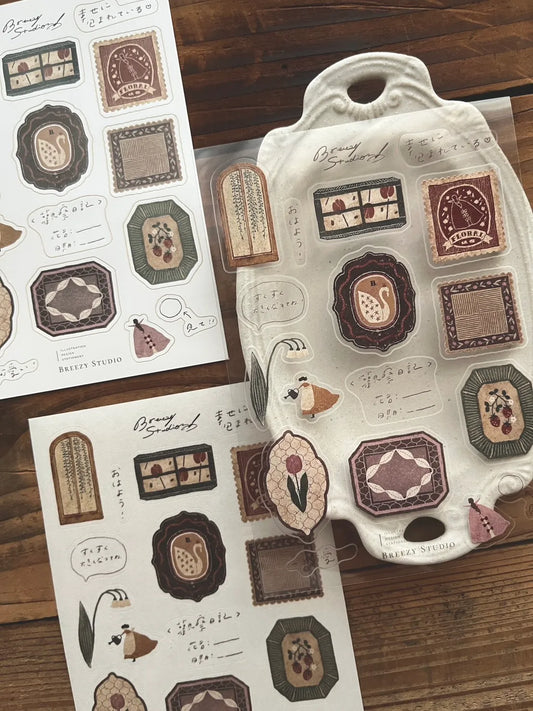 Breezy Studio Sticker Set - Flower Window (2 designs in 3 materials)