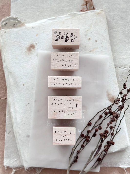 Nove Production Little Ordinary People Rubber Stamp Collection - Handwritten
