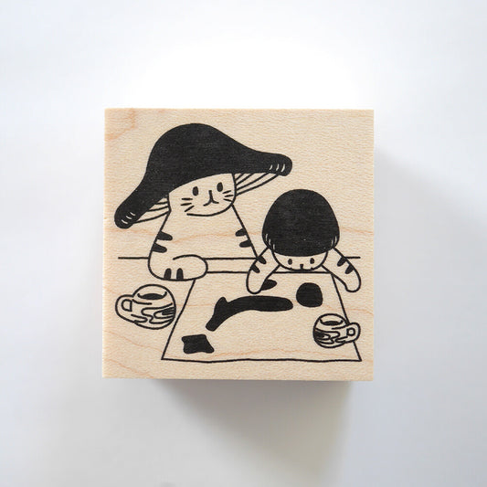 4legs Mushroom Cat Rubber Stamp - Crafting