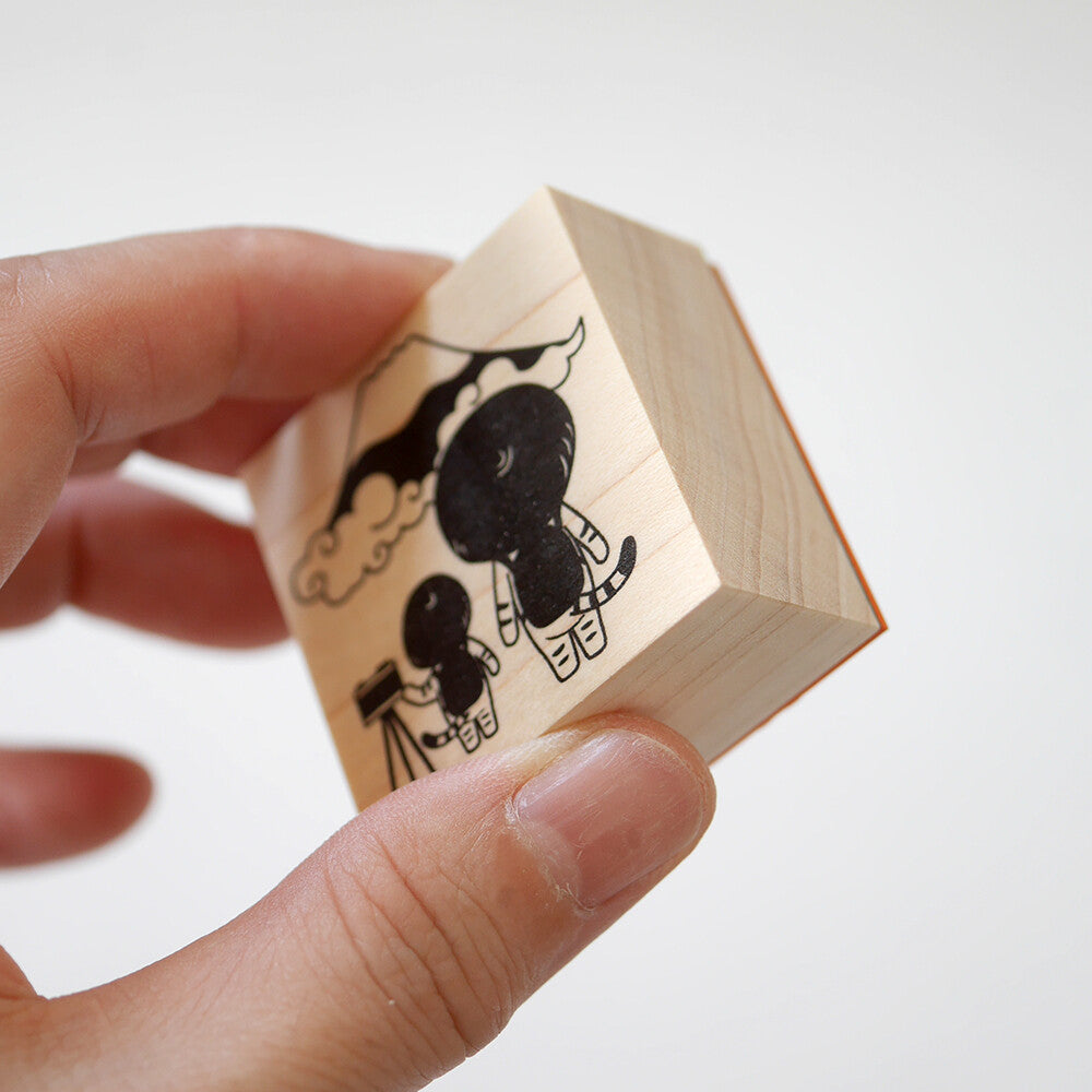 4legs Mushroom Cat Rubber Stamp - Mount Fuji