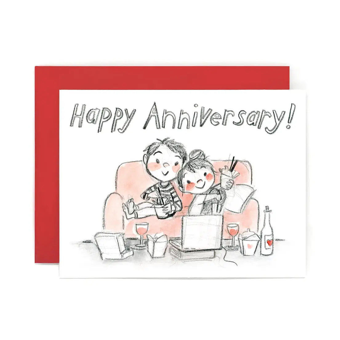 Le Petit Elefant Greeting Card - Happy Couch Anniversary Greeting Card
