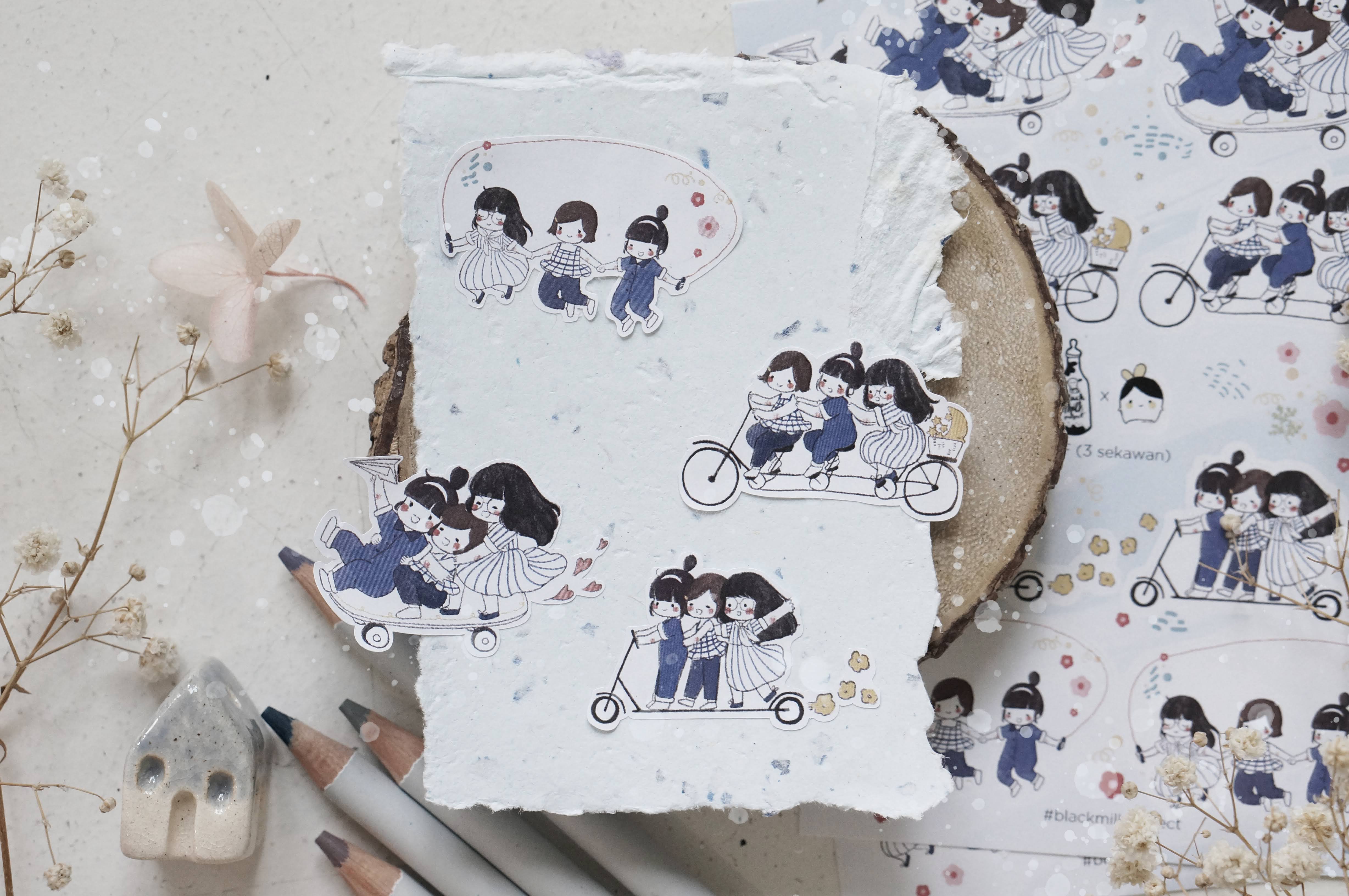 Family Project Sticker Black Milk Project Paper Sticker Sheet - BFF – My Documented Life