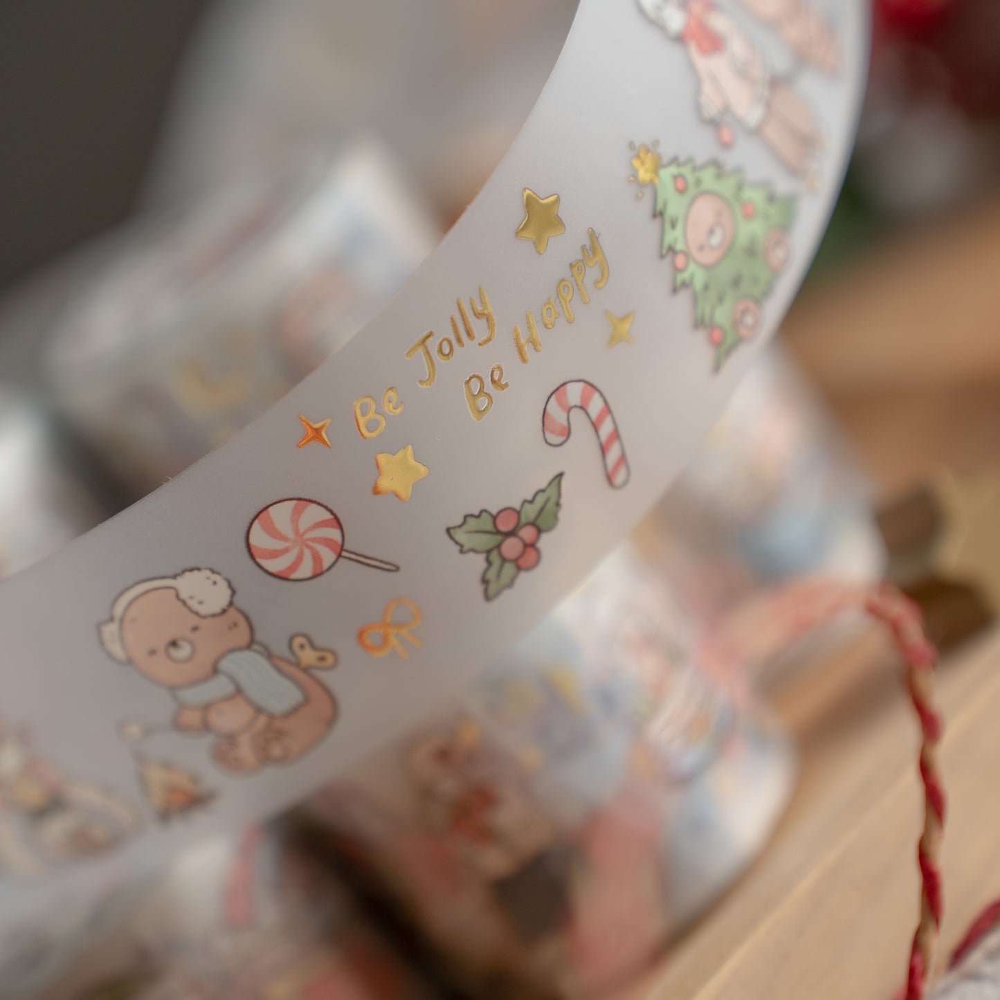 Sho Little Happiness PET Tape - Beary Christmas with Gold Foiling