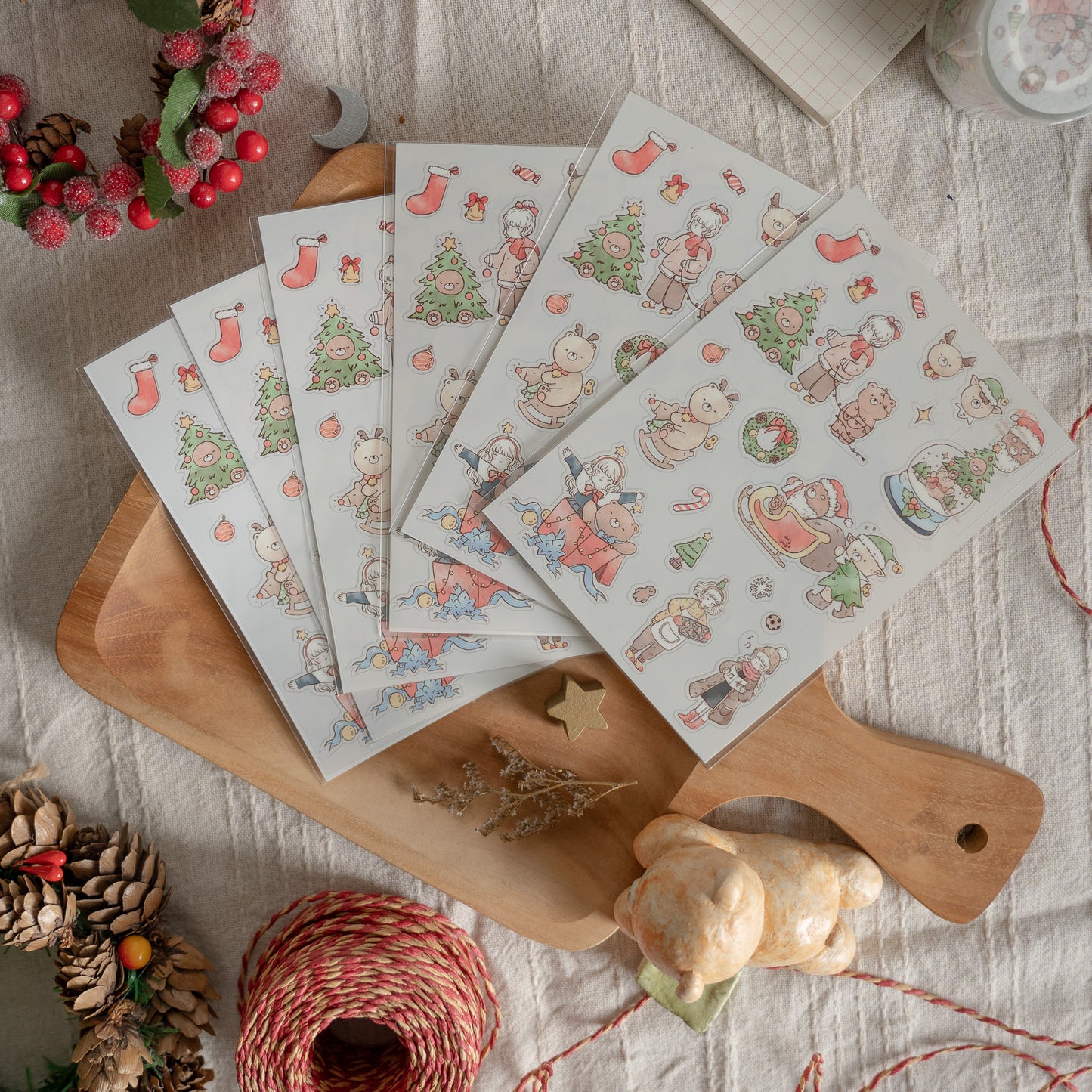 Sho Little Happiness PET Sticker Sheets - Beary Christmas