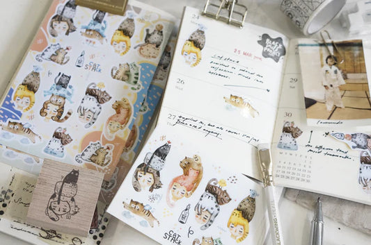 Black Milk Project Paper Sticker Sheet - Cat Stack