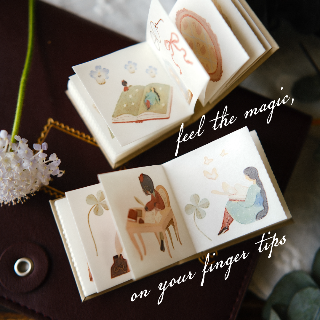 Teayou Kiss Cut Washi Sticker Book - Enchanted Library