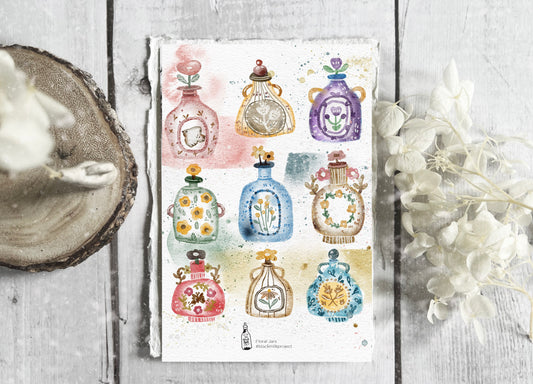 Black Milk Project Paper Sticker Sheet - Floral Jars