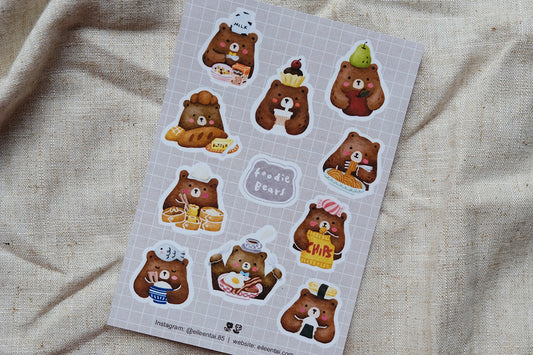 Eileen Tai Washi Sticker Sheet - Foodie Bears