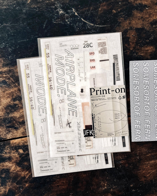 Somesortof.fern Print-on Stickers - Boarding Pass