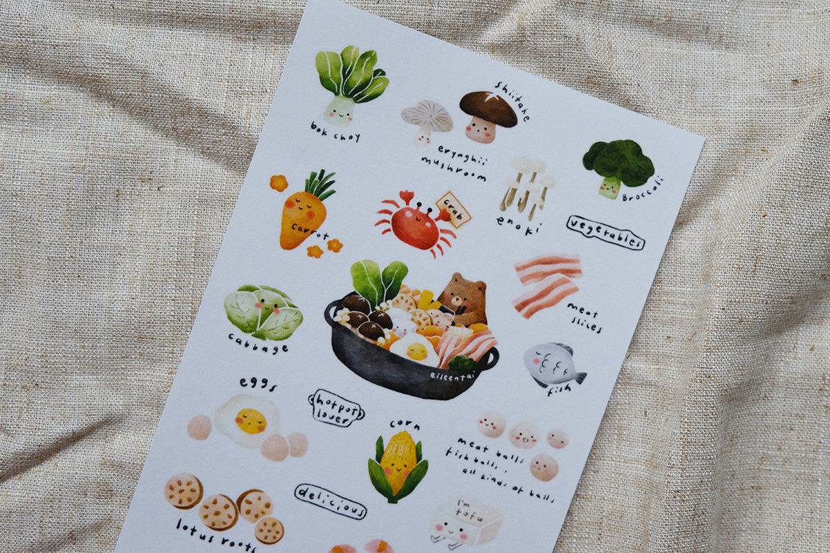 Eileen Tai Sticker Sheet - Hotpot Bear