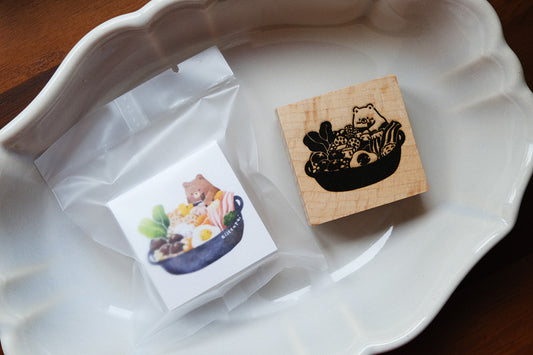 Eileen Tai Rubber Stamp - Hotpot Bear