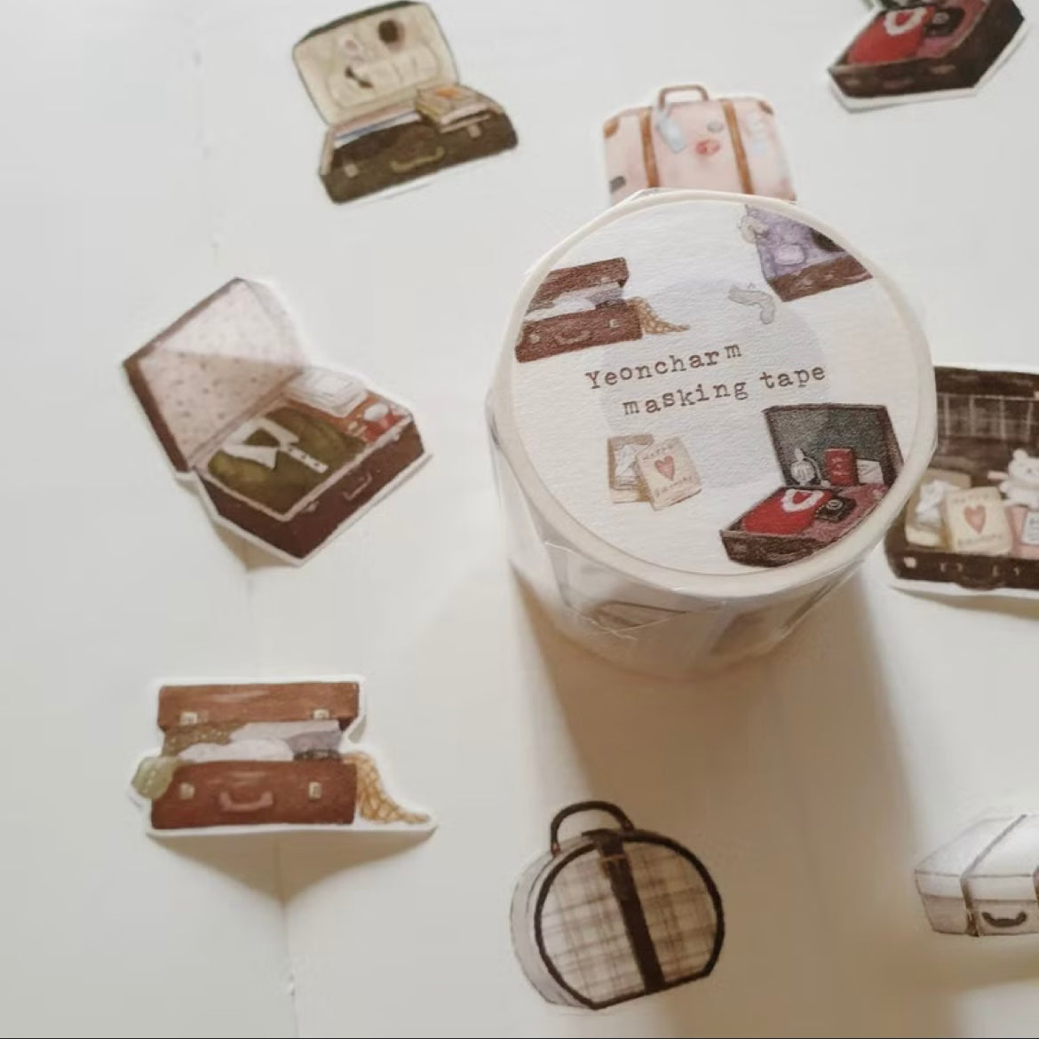 Yeoncharm Washi Tape - Leather Suitcases