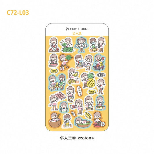 zZoton Molinta Pocket Sticker Sheet - Buying Fruit