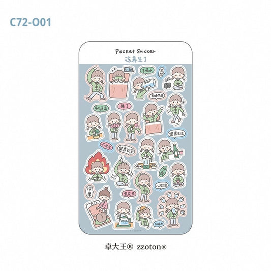 zZoton Molinta Pocket Sticker Sheet - Time to Get Healthy