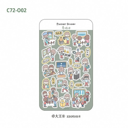 zZoton Molinta Pocket Sticker Sheet - Museum Day