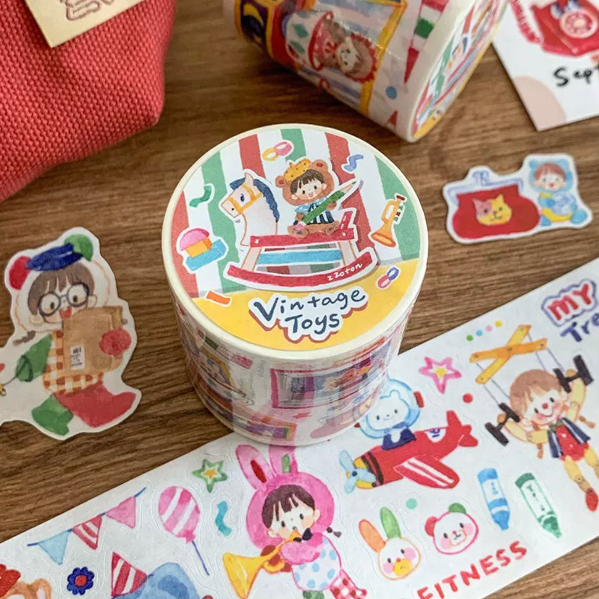 zZoton Molinta Kiss Cut Washi Tape - Vintage Toys