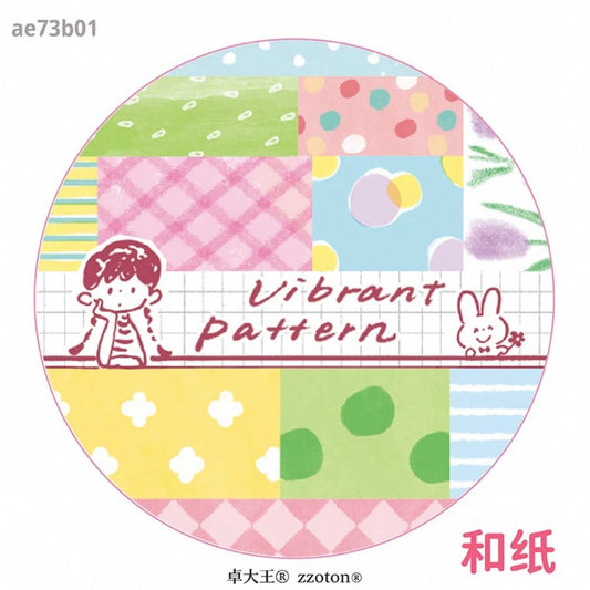 zZoton Molinta Kiss-Cut Washi Tape - Vibrant Pattern