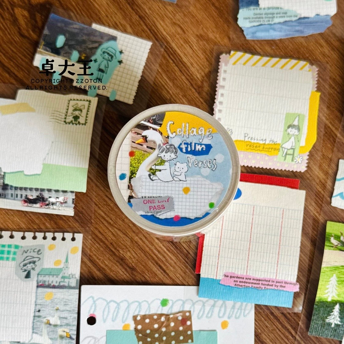 zZoton Molinta Kiss-Cut Paper Tape - Collage Time