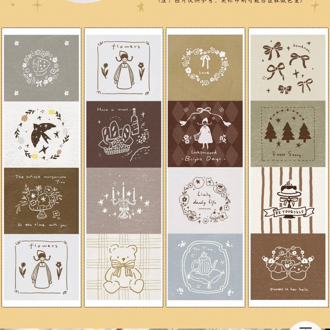 Yier Studio Die Cut Sticky Memo Roll - Retro Fairy Tale