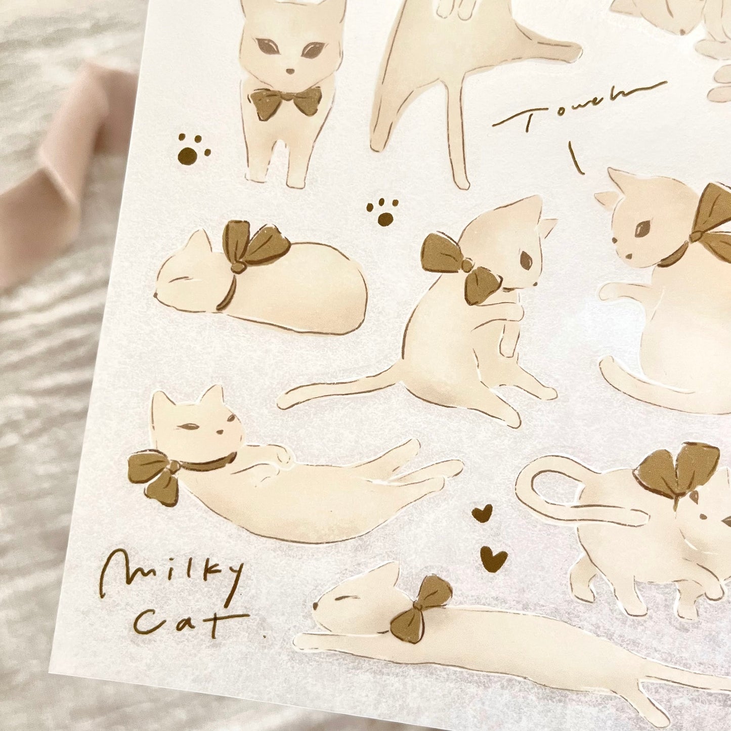 Breezy Studio Transfer Stickers - Milky Cat