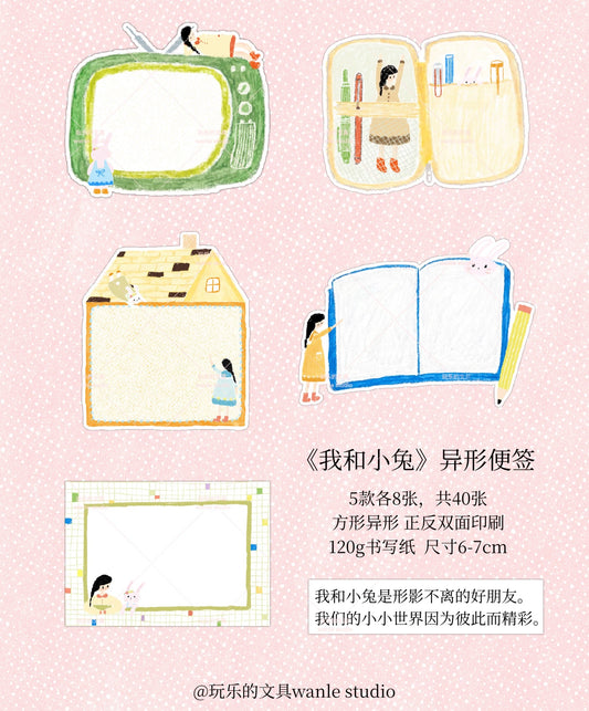 Wanle Studio Die Cut Memo Sheets - Volume 13 Me and My Little Rabbit