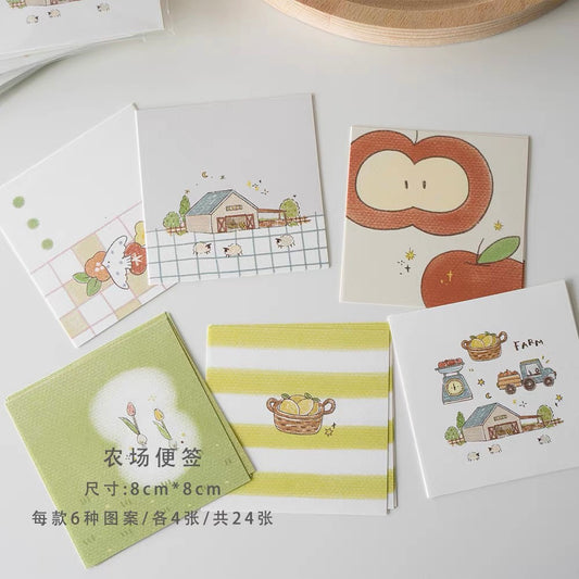 Orange Studio Memo Sheet Set - Farm