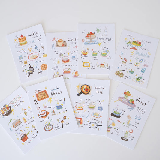 Orange Studio Small Postcard Set - Recipes