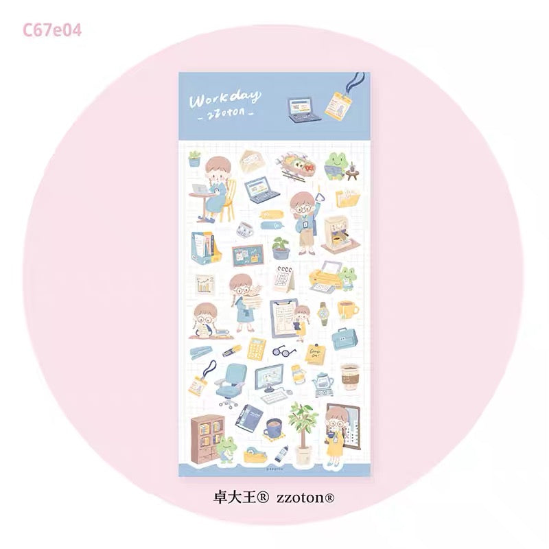 zZoton Molinta Sticker Sheet - Work Day