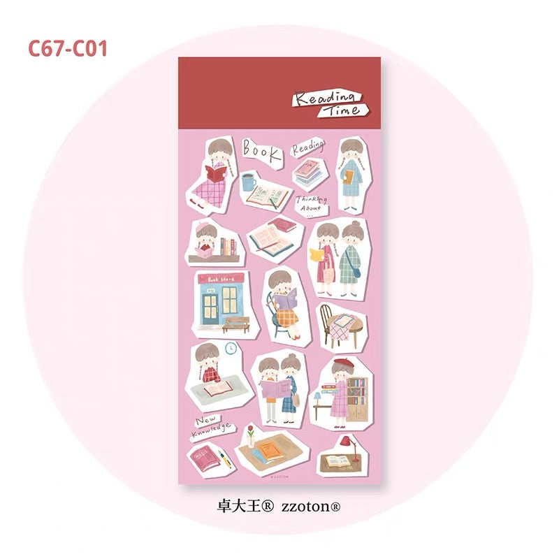 zZoton Molinta Sticker Sheet - Reading Time