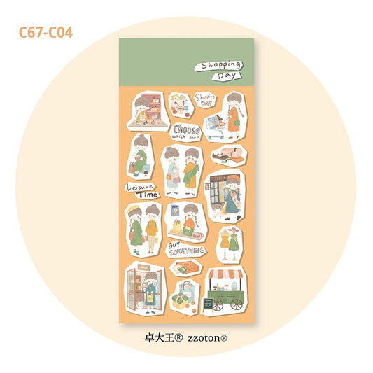 zZoton Molinta Sticker Sheet - Shopping Day