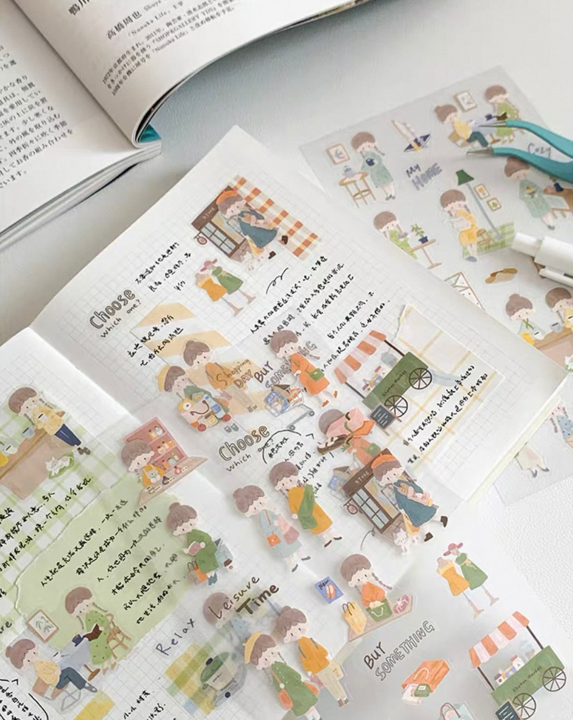 zZoton Molinta Sticker Sheet - Shopping Day