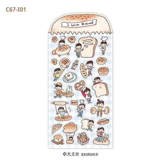 zZoton Molinta Sticker Sheet - I Love Bread