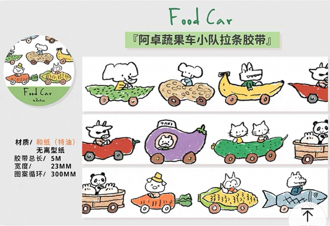 zZoton Molinta Washi Tape - Food Car