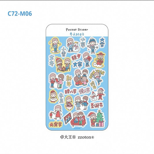 zZoton Molinta Pocket Sticker Sheet - Winter