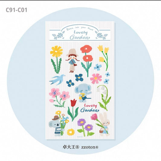 zZoton Molinta Crystal Transfer Sticker Sheet - Lovely Garden