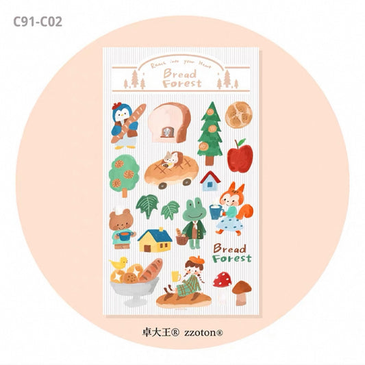 zZoton Molinta Crystal Transfer Sticker Sheet - Bread Forest
