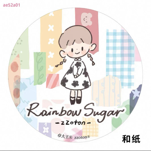 zZoton Molinta Kiss-Cut Washi Tape - Rainbow Sugar