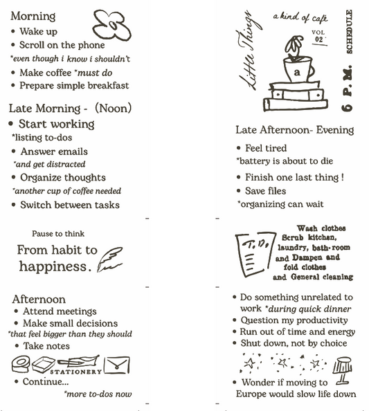 a kind of cafe Vellum Paper Pad with White Ink - Little Things in a Day