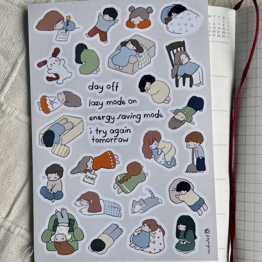 MsBulat Sticker Sheet - Me No Energy