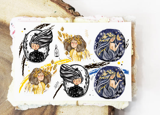 Black Milk Project Mini Sticker Sheet - Whimsical Portrait
