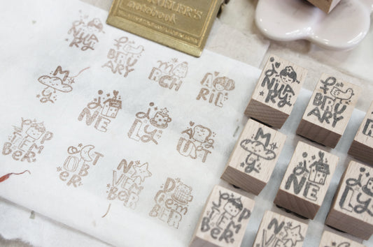 Black Milk Project Me Time Rubber Stamp Set - This Moment Months