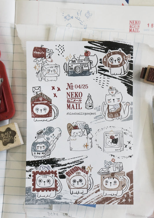 Black Milk Project Paper Sticker Sheet - Neko Mail