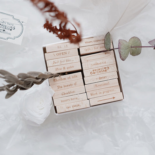 Phavourite 9pt. (2) Tiny Text Rubber Stamps - Complete Set